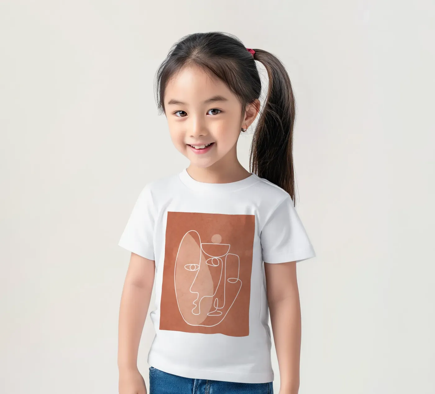 Faces 02 Kinder T-Shirt von Flow Line
