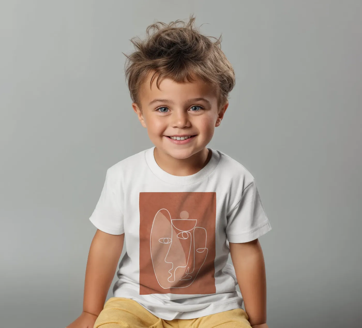 Faces 02 Kinder T-Shirt von Flow Line