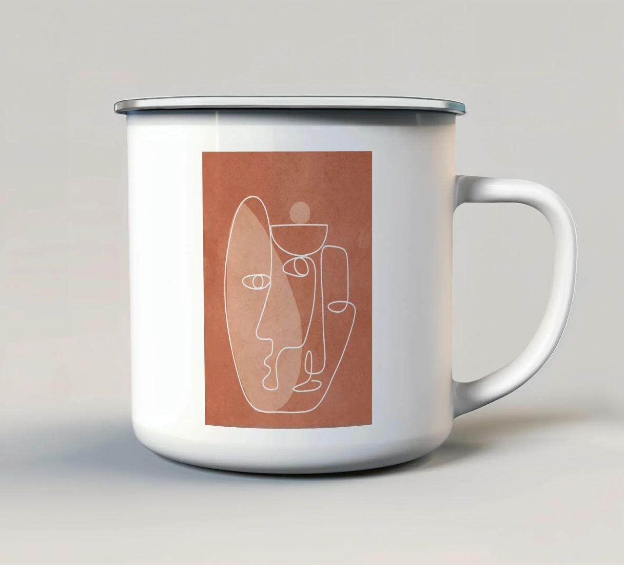 Faces 02 tazza in smalto da Flow Line