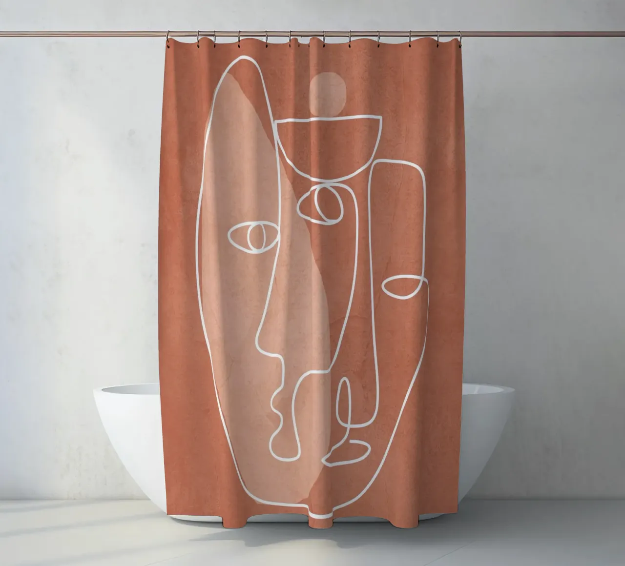 Faces 02 tenda da doccia da Flow Line