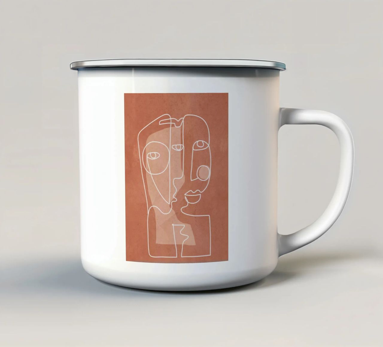 Faces 04 tazza in smalto da Flow Line