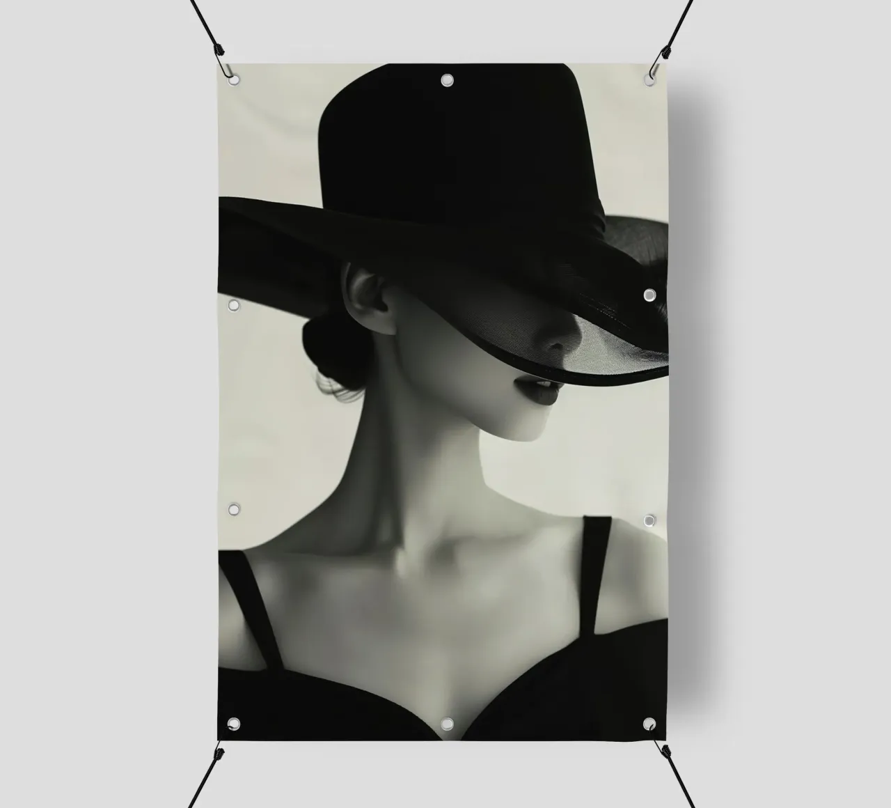 Donne e cappello nero telo in pvc da Lorraine Mooore