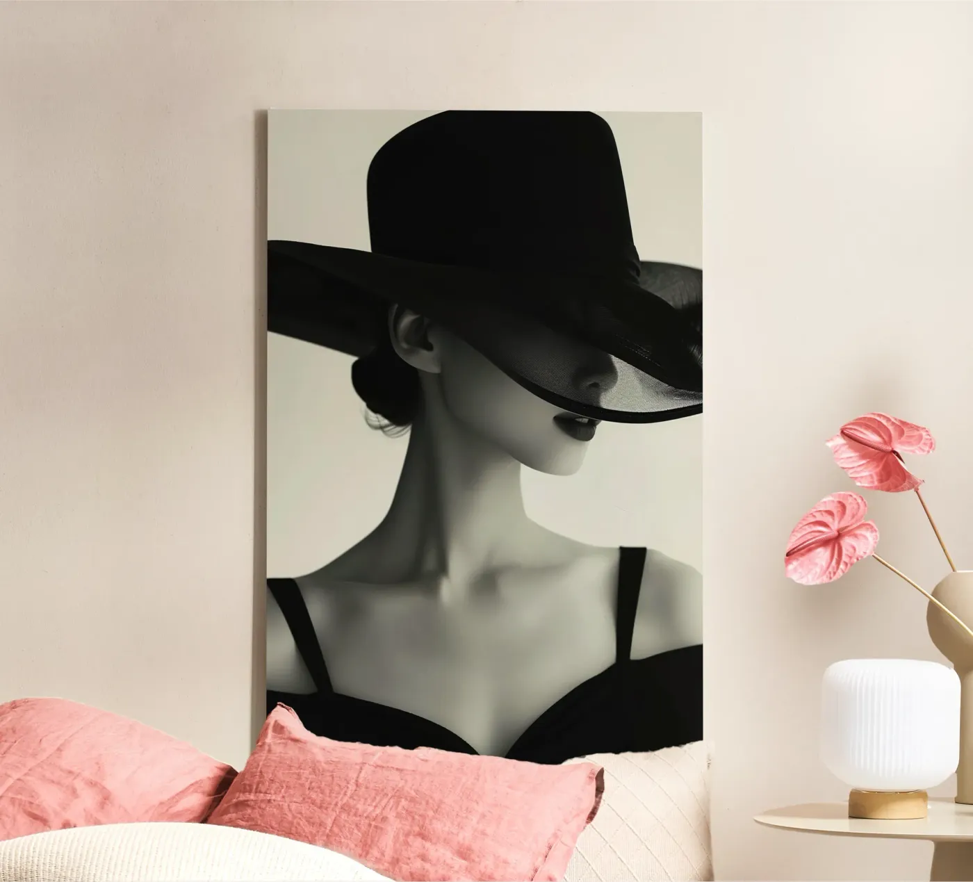 Donne e cappello nero tela da Lorraine Mooore