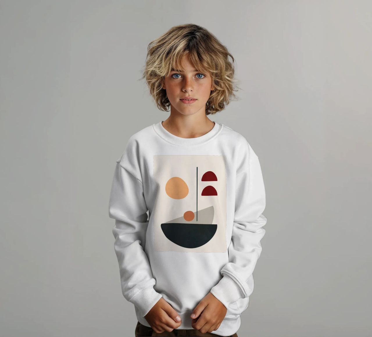 Abstract Minimal Art 01 felpa bambino da Flow Line