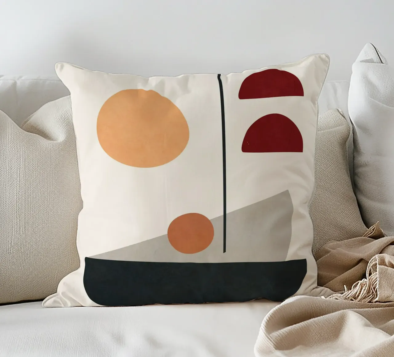 Abstract Minimal Art 01 cuscino da Flow Line