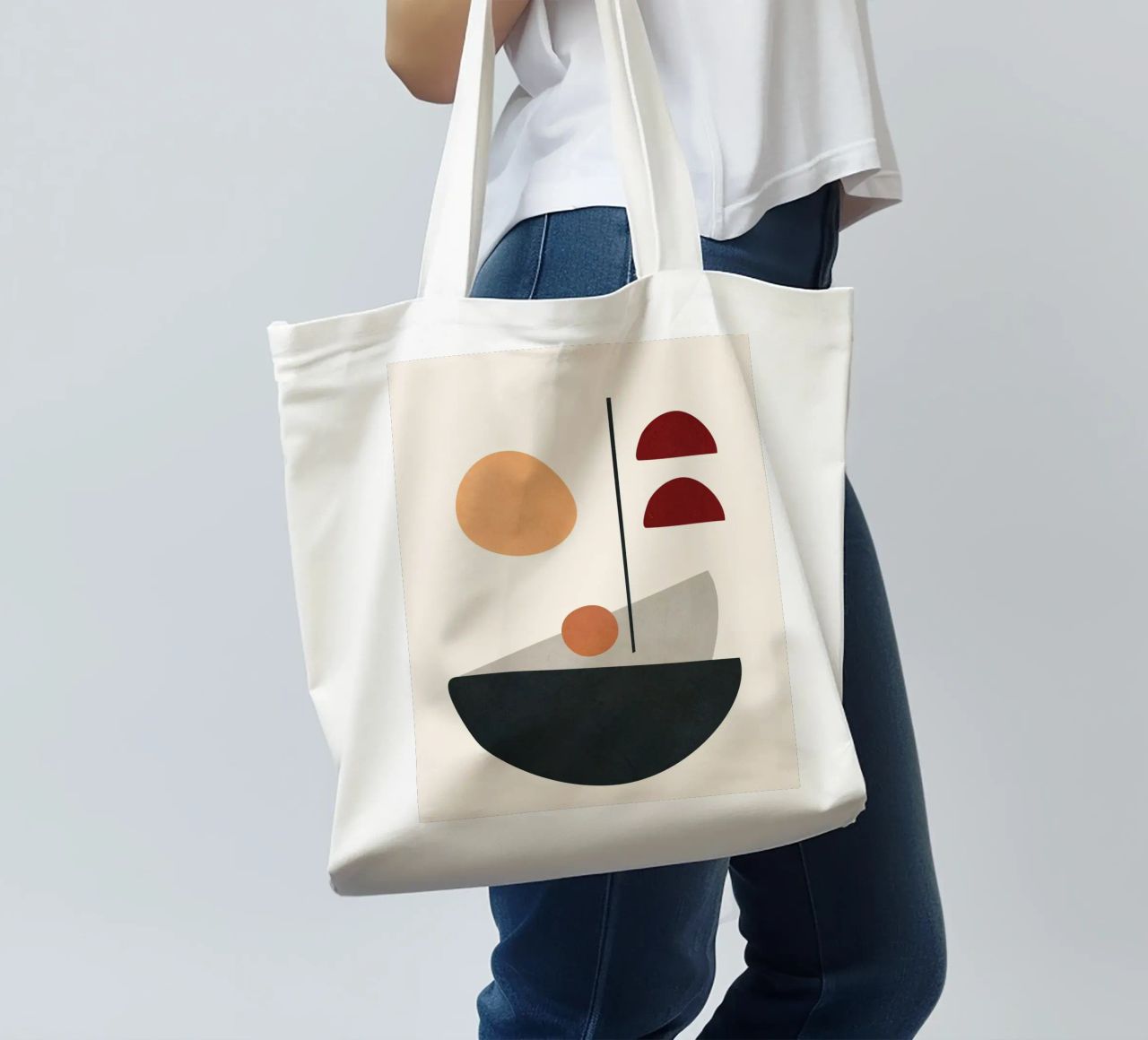 Abstract Minimal Art 01 borsa in juta da Flow Line