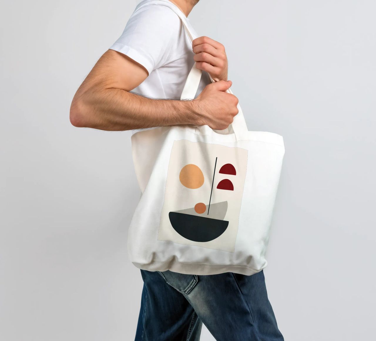 Abstract Minimal Art 01 borsa in juta da Flow Line
