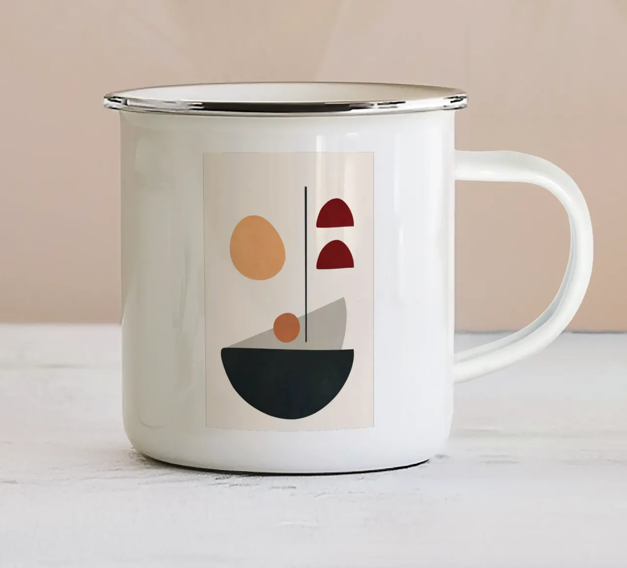 Abstract Minimal Art 01 Emaille Tasse von Flow Line