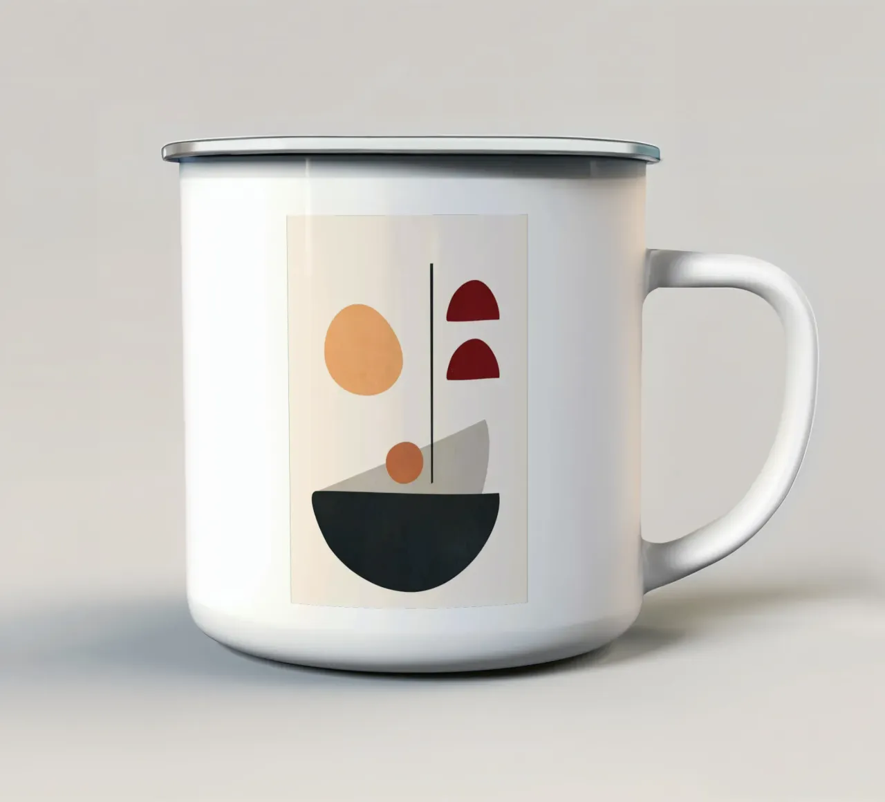 Abstract Minimal Art 01 Emaille Tasse von Flow Line