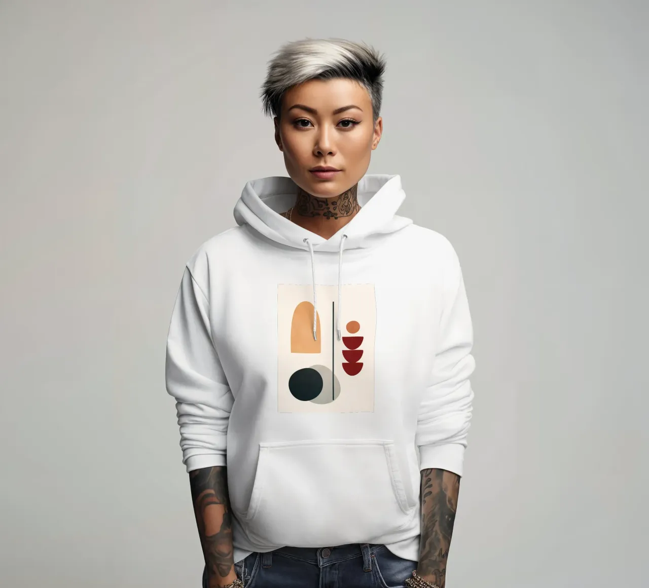 Abstract Minimal Art 02 felpa con cappuccio da Flow Line