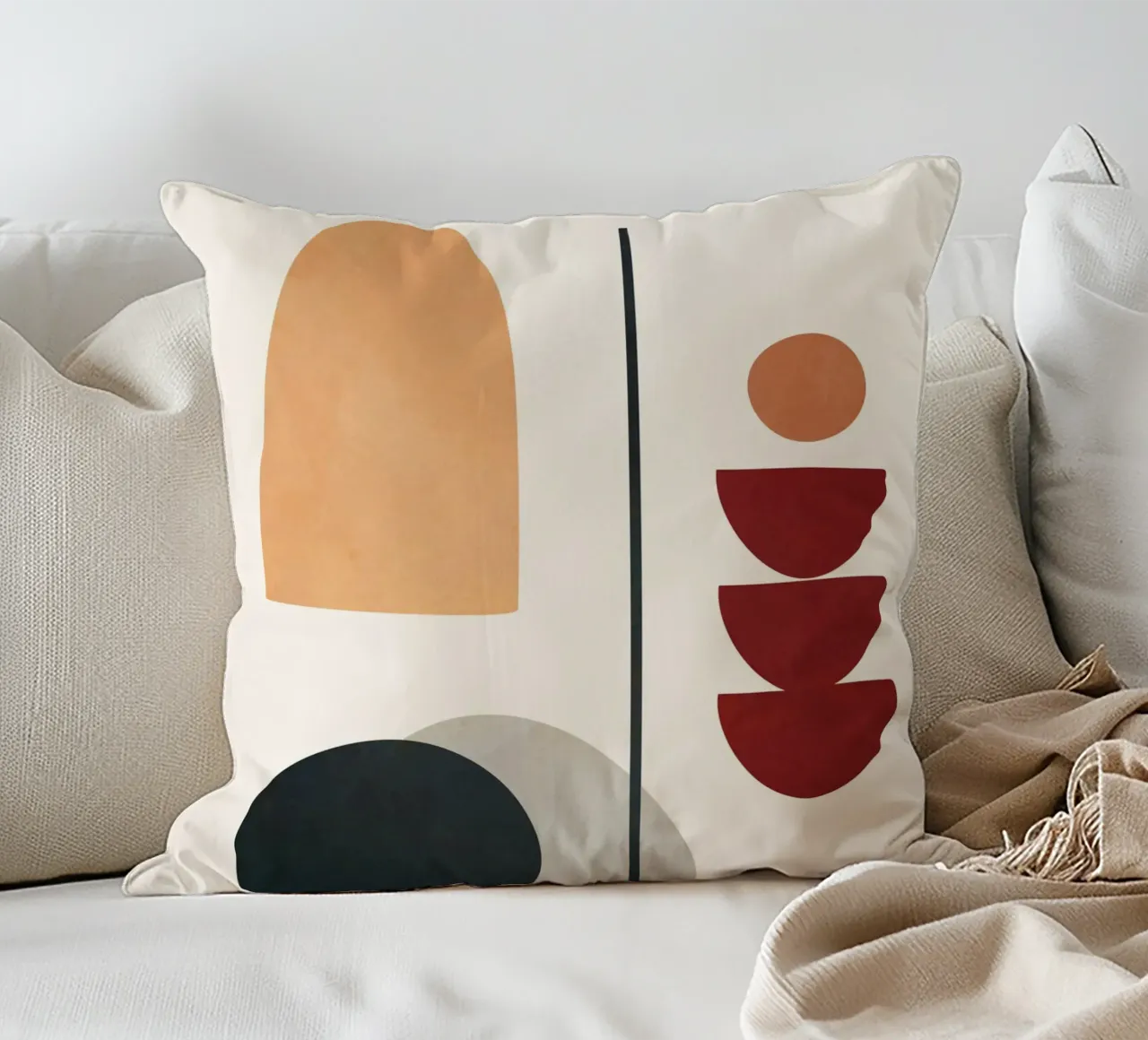 Abstract Minimal Art 02 decorative cushion by Flow Line