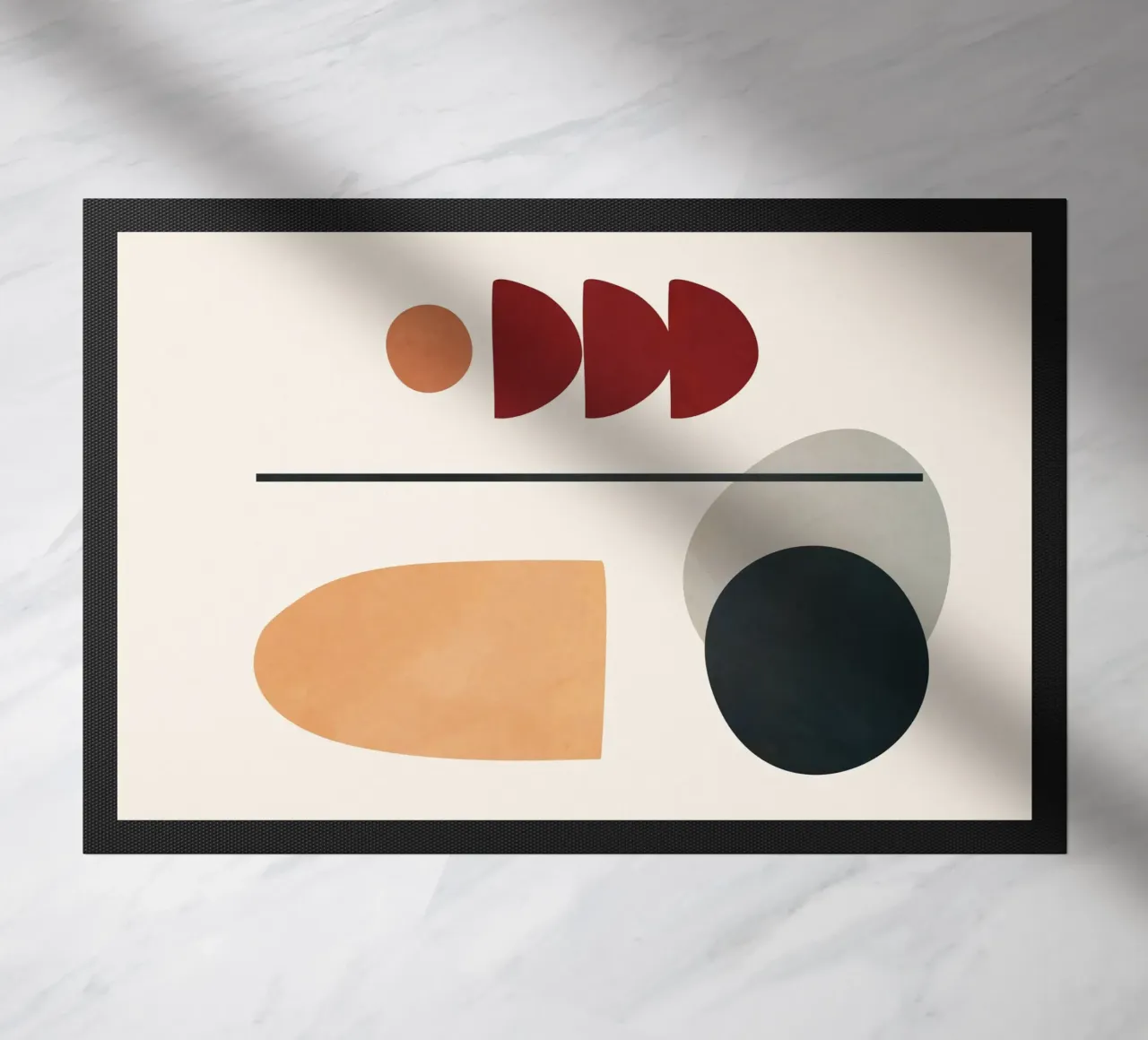 Abstract Minimal Art 02 deurmat van Flow Line