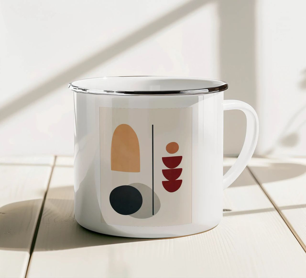 Abstract Minimal Art 02 enamel mug by Flow Line