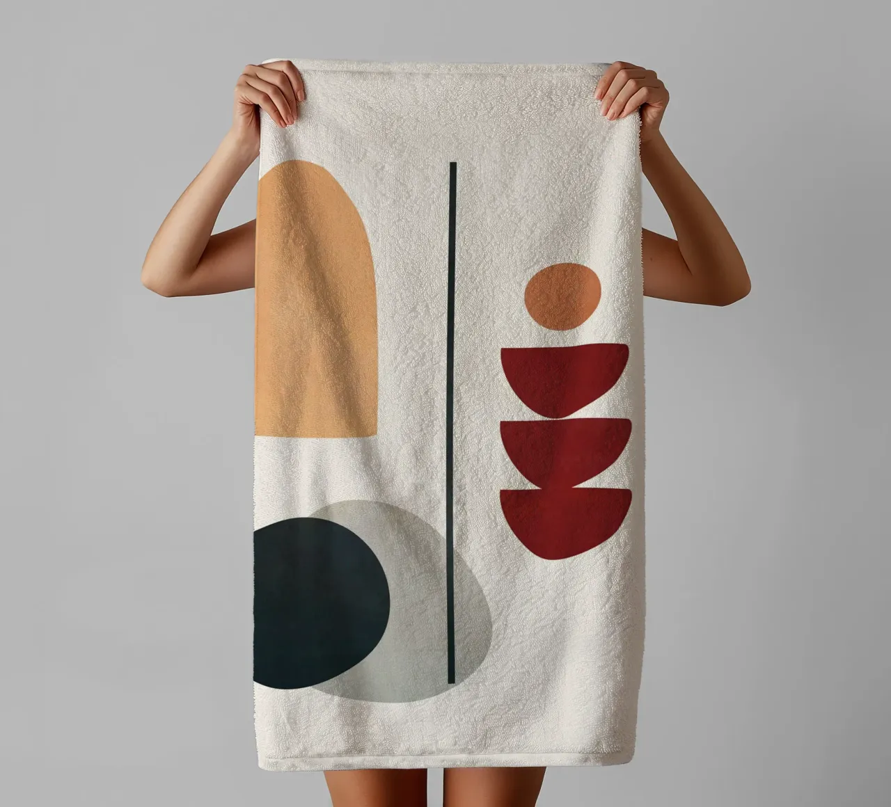 Abstract Minimal Art 02 badhanddoek van Flow Line