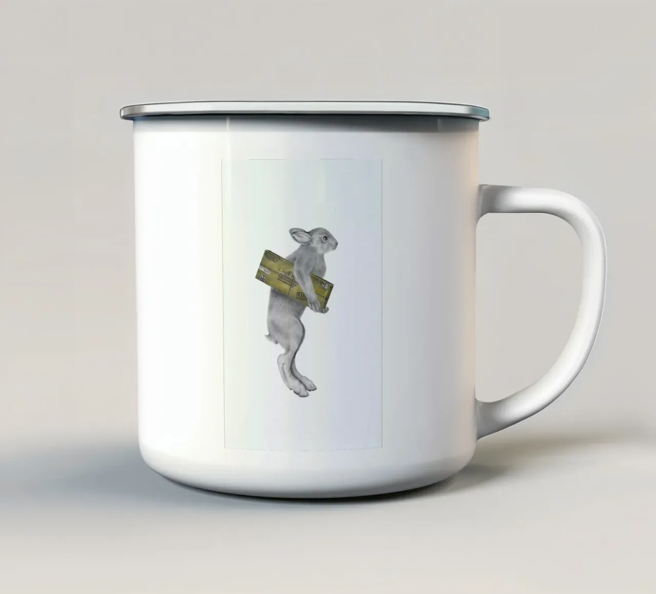 Florence Williamena Snowshoe Hare tazza in smalto da Le Canot Rouge