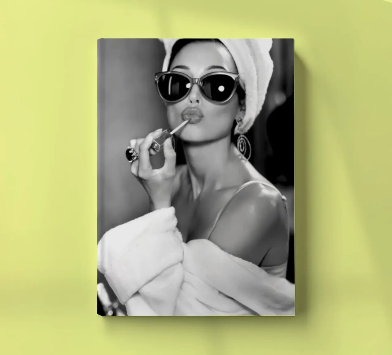 Beautiful Woman Wearing lipstick notebook by Lorraine Mooore