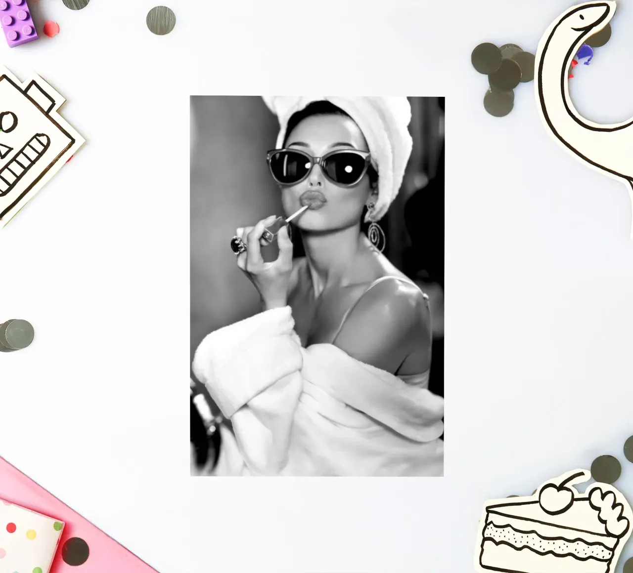Beautiful Woman Wearing lipstick sticker by Lorraine Mooore