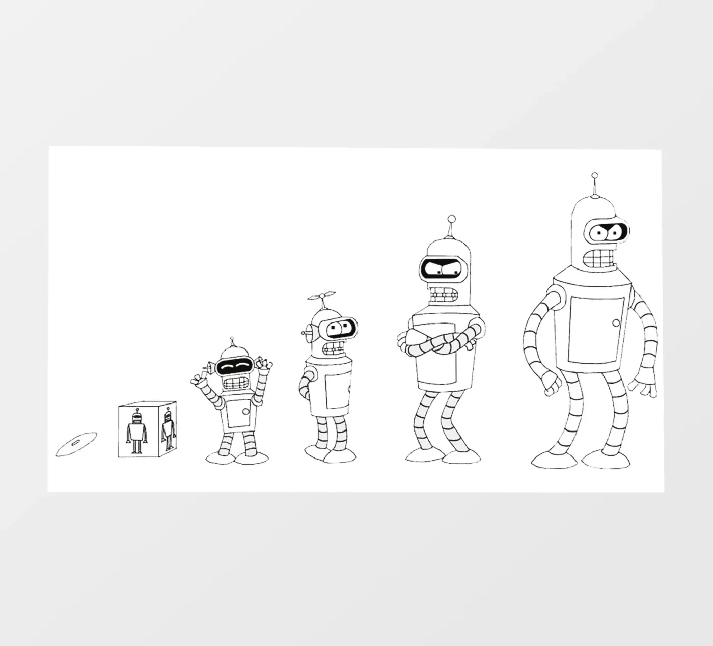 bendr robot evolutie fotobehang van Danielshop