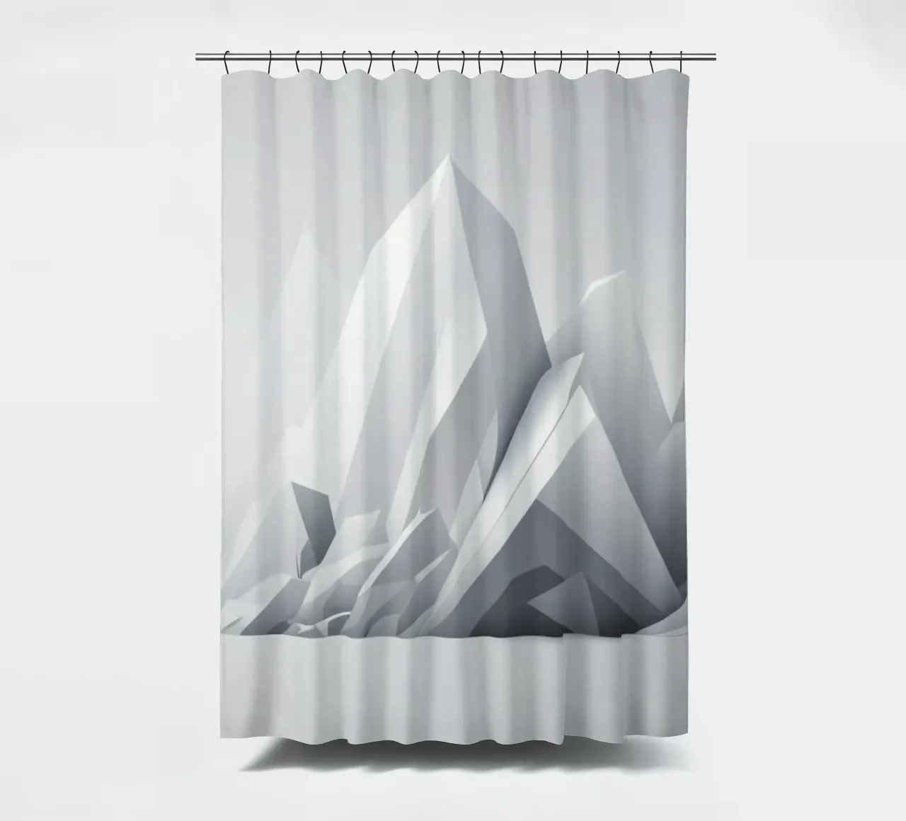 Geometric mountain landscape with sharp peaks and smooth shower curtain by DesignDoodle