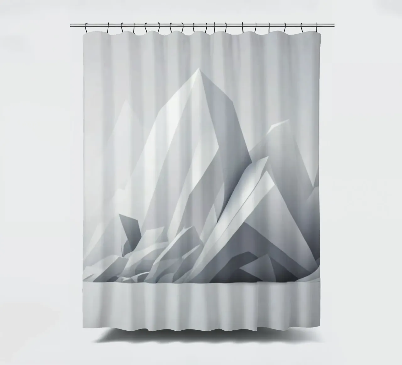 Geometric mountain landscape with sharp peaks and smooth shower curtain by DesignDoodle