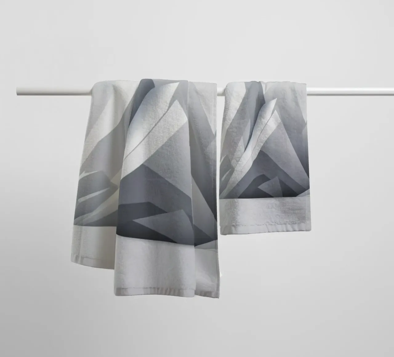 Geometric mountain landscape with sharp peaks and smooth towel by DesignDoodle