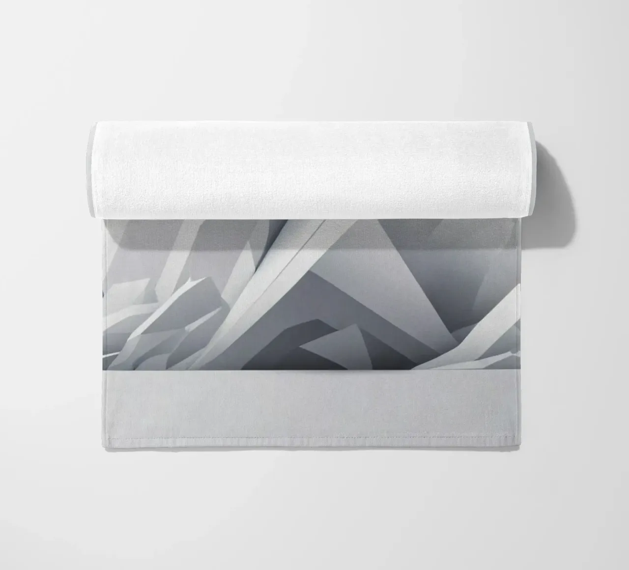 Geometric mountain landscape with sharp peaks and smooth beach towel by DesignDoodle