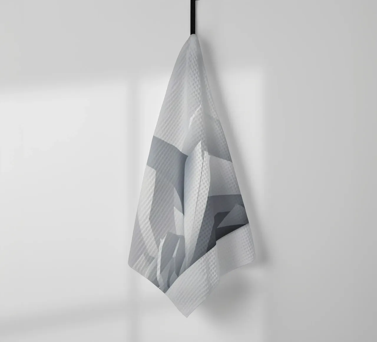 Geometric mountain landscape with sharp peaks and smooth tea towel by DesignDoodle