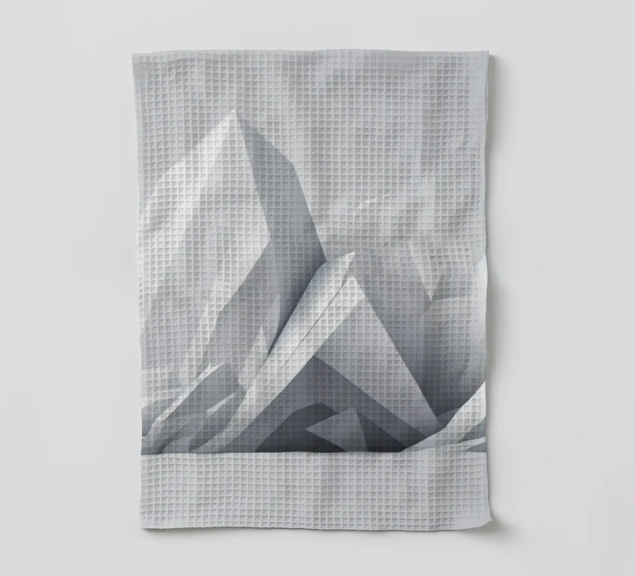 Geometric mountain landscape with sharp peaks and smooth tea towel by DesignDoodle