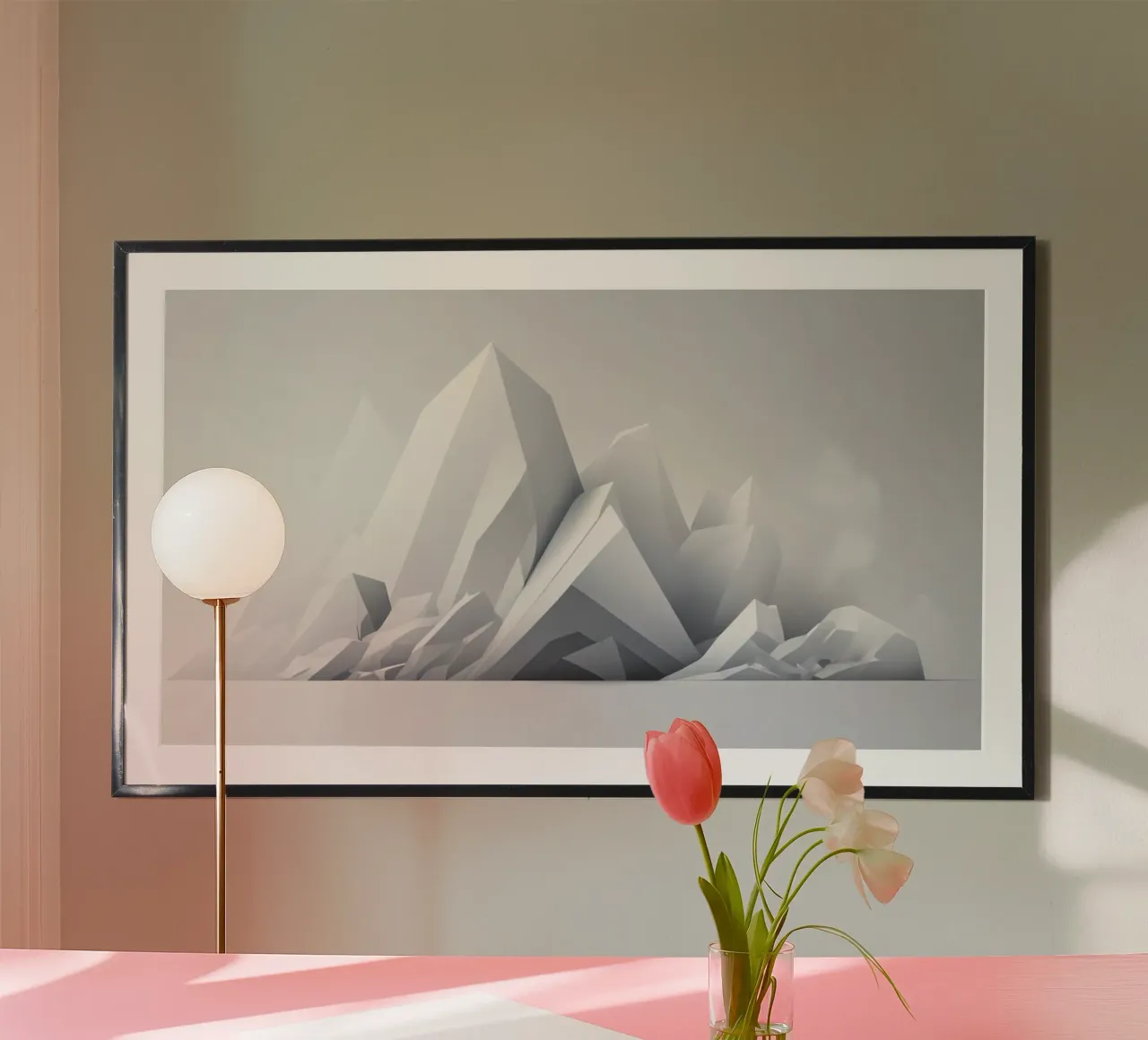 Geometric mountain landscape with sharp peaks and smooth hahnemühle by DesignDoodle