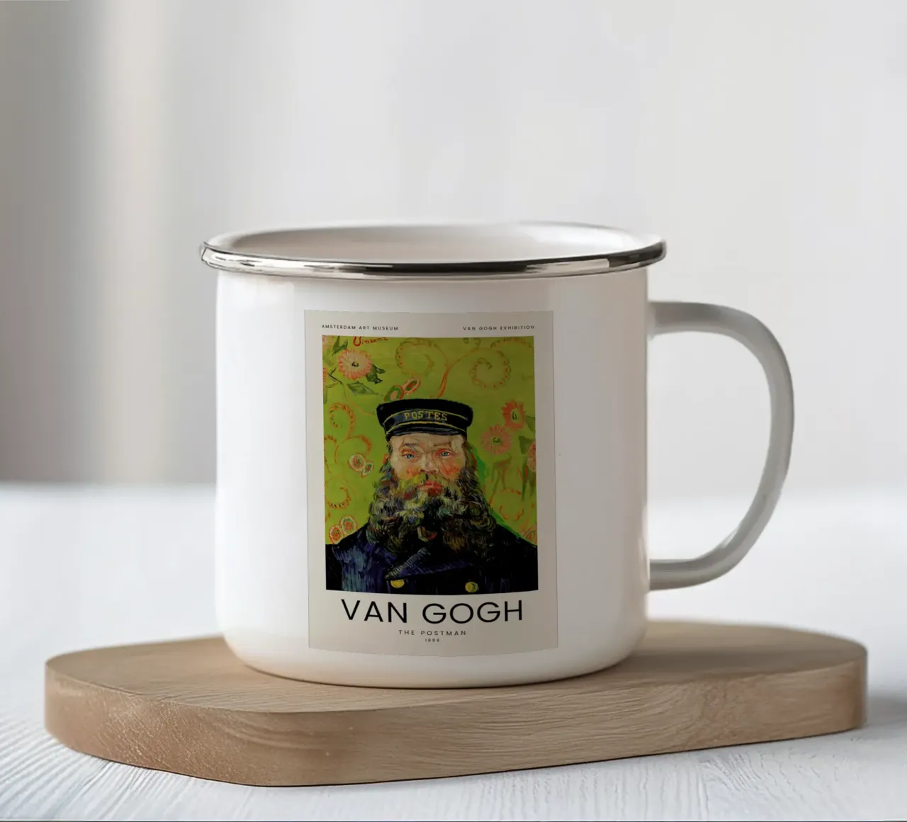 van Gogh - The Postman tazza in smalto da Vintage by JUNIQE
