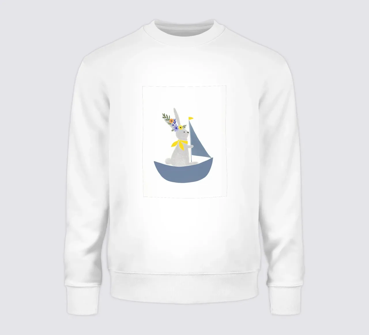 Zeilplezier met een haas sweatshirt van Carinaprint