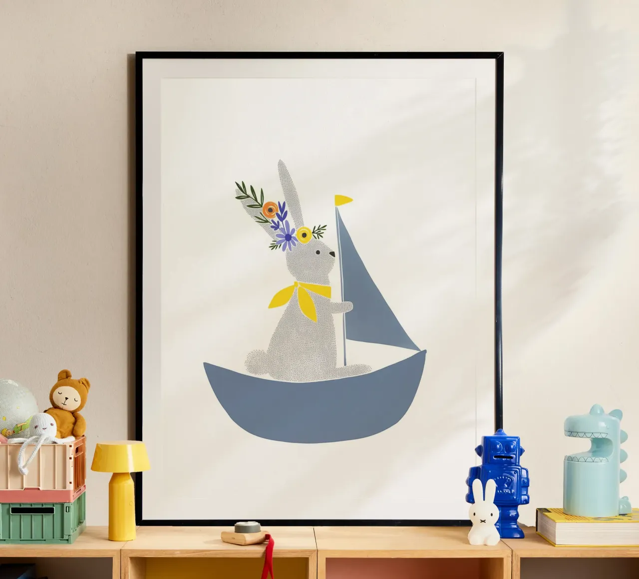 Divertimento a vela con una lepre poster da Carinaprint