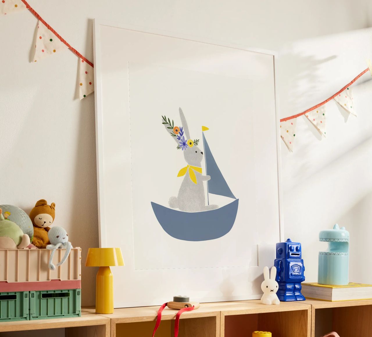 Divertimento a vela con una lepre poster da Carinaprint