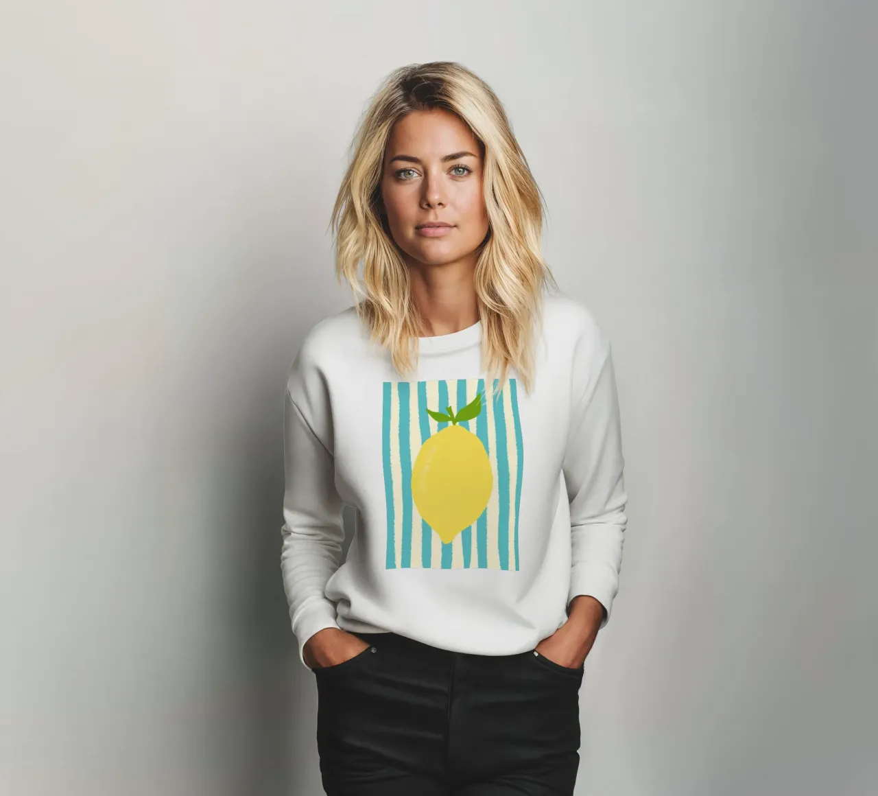 Zitrone Hellblau Sweatshirt von Studio Dolci
