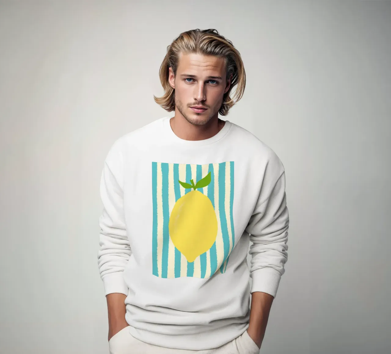 Zitrone Hellblau Sweatshirt von Studio Dolci