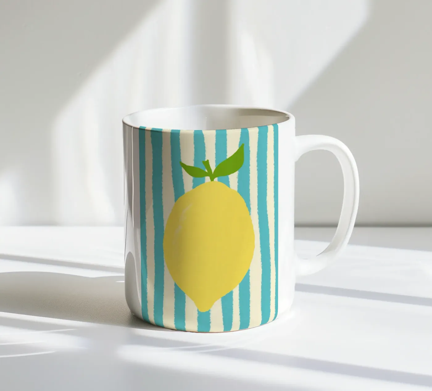 Zitrone Hellblau ceramic mug by Studio Dolci