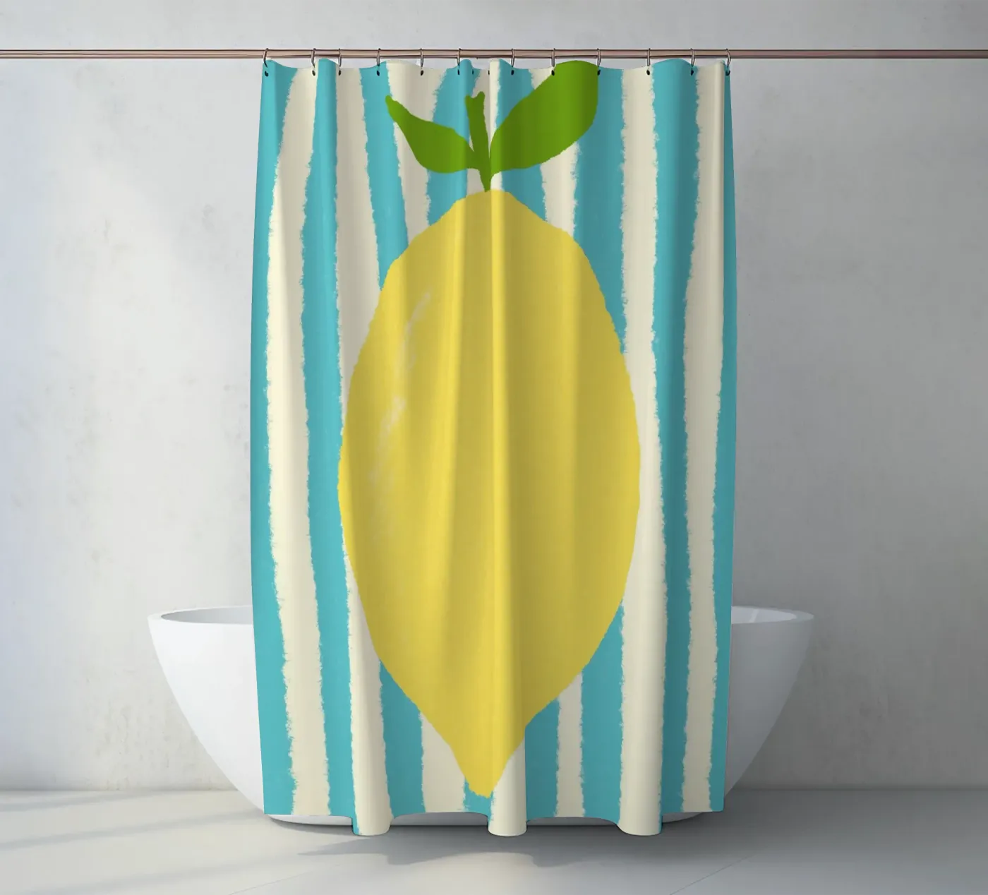 Zitrone Hellblau Duschvorhang von Studio Dolci