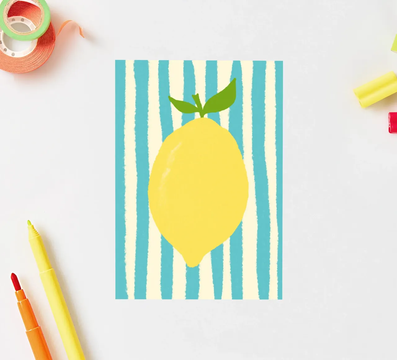 Zitrone Hellblau autocollant de Studio Dolci
