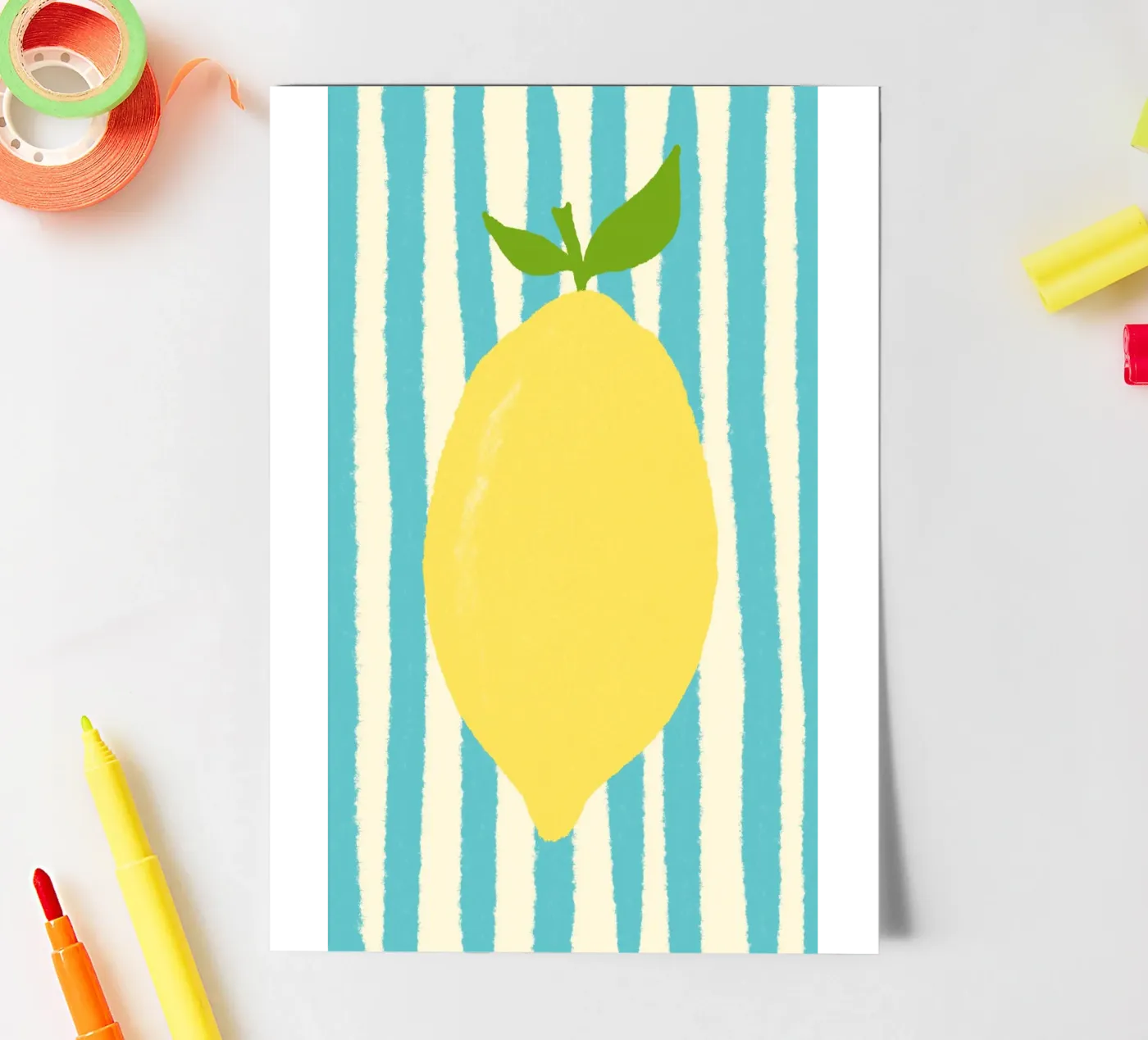 Zitrone Hellblau stickervel van Studio Dolci