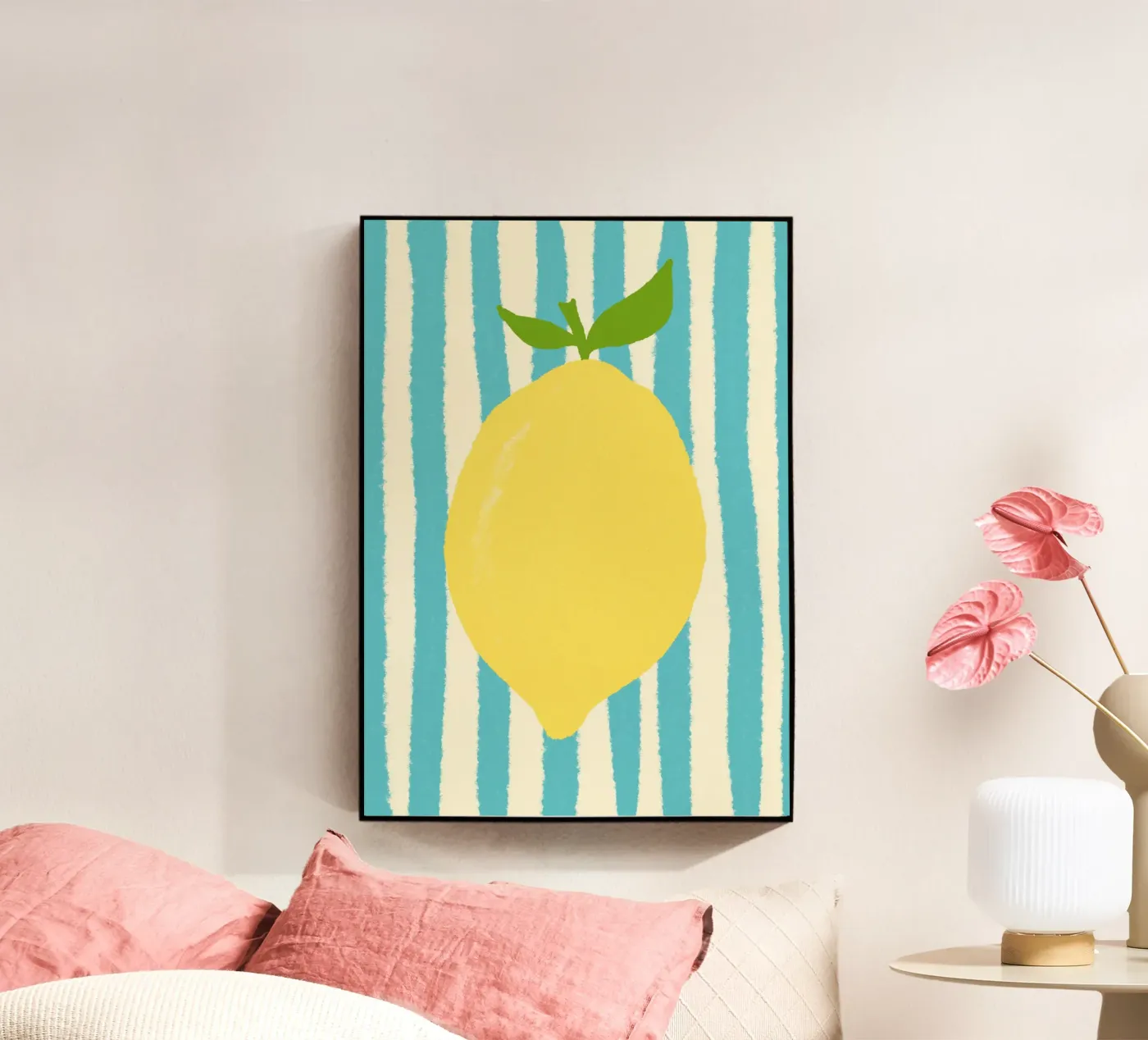 Zitrone Hellblau Acryl-Glas von Studio Dolci