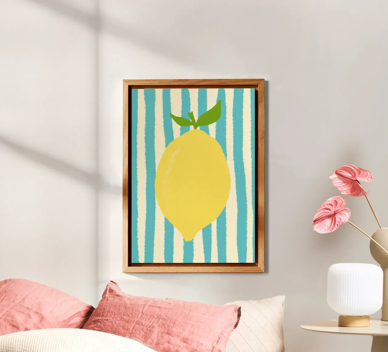 Zitrone Hellblau Alu-Dibond von Studio Dolci