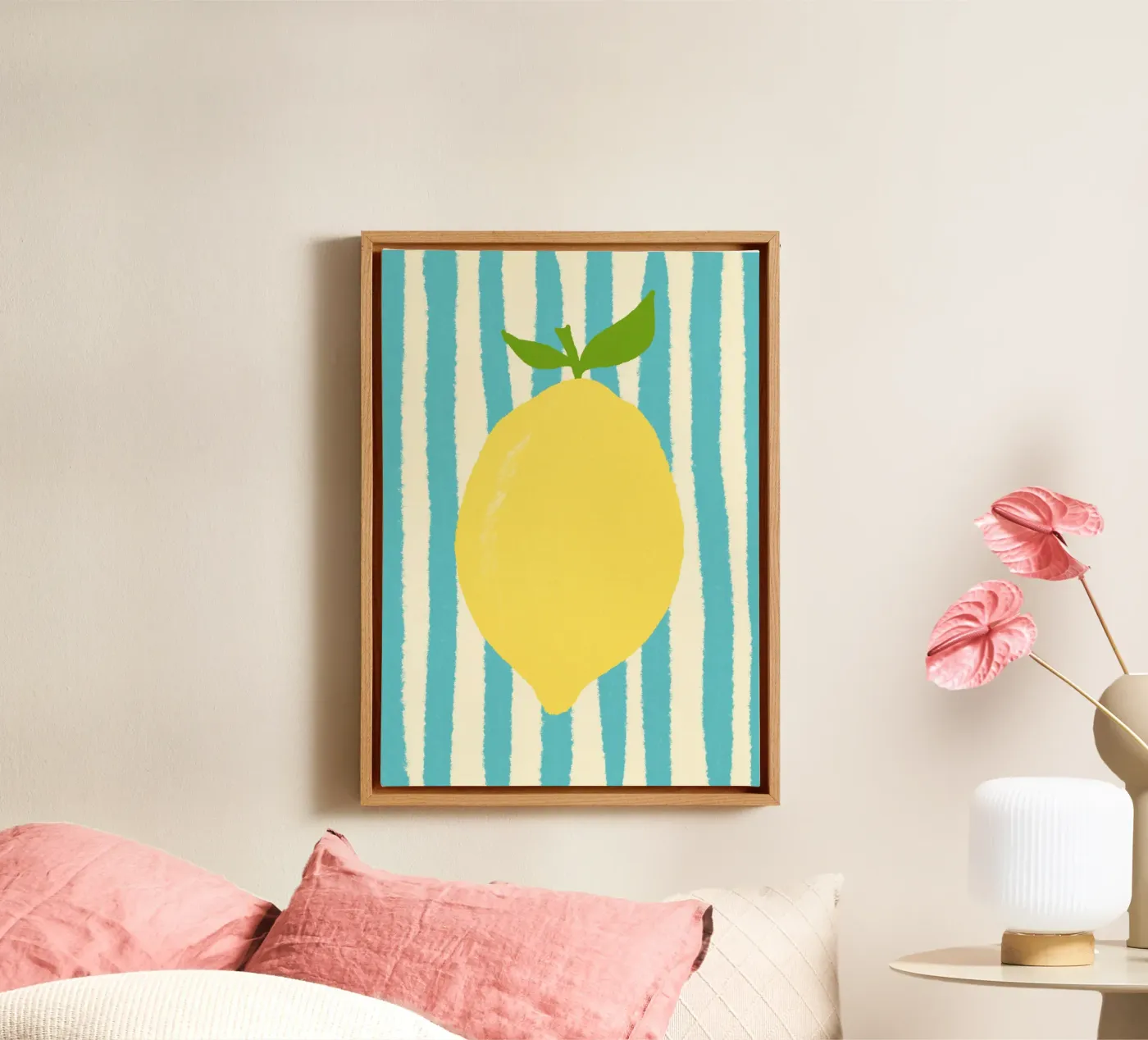Zitrone Hellblau canvas van Studio Dolci
