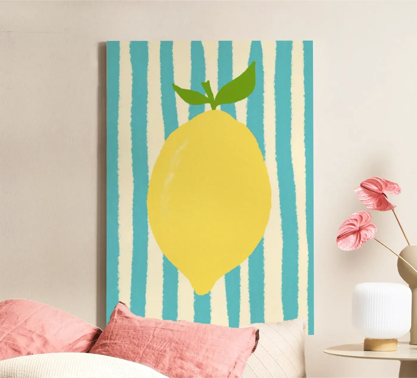 Zitrone Hellblau canvas van Studio Dolci