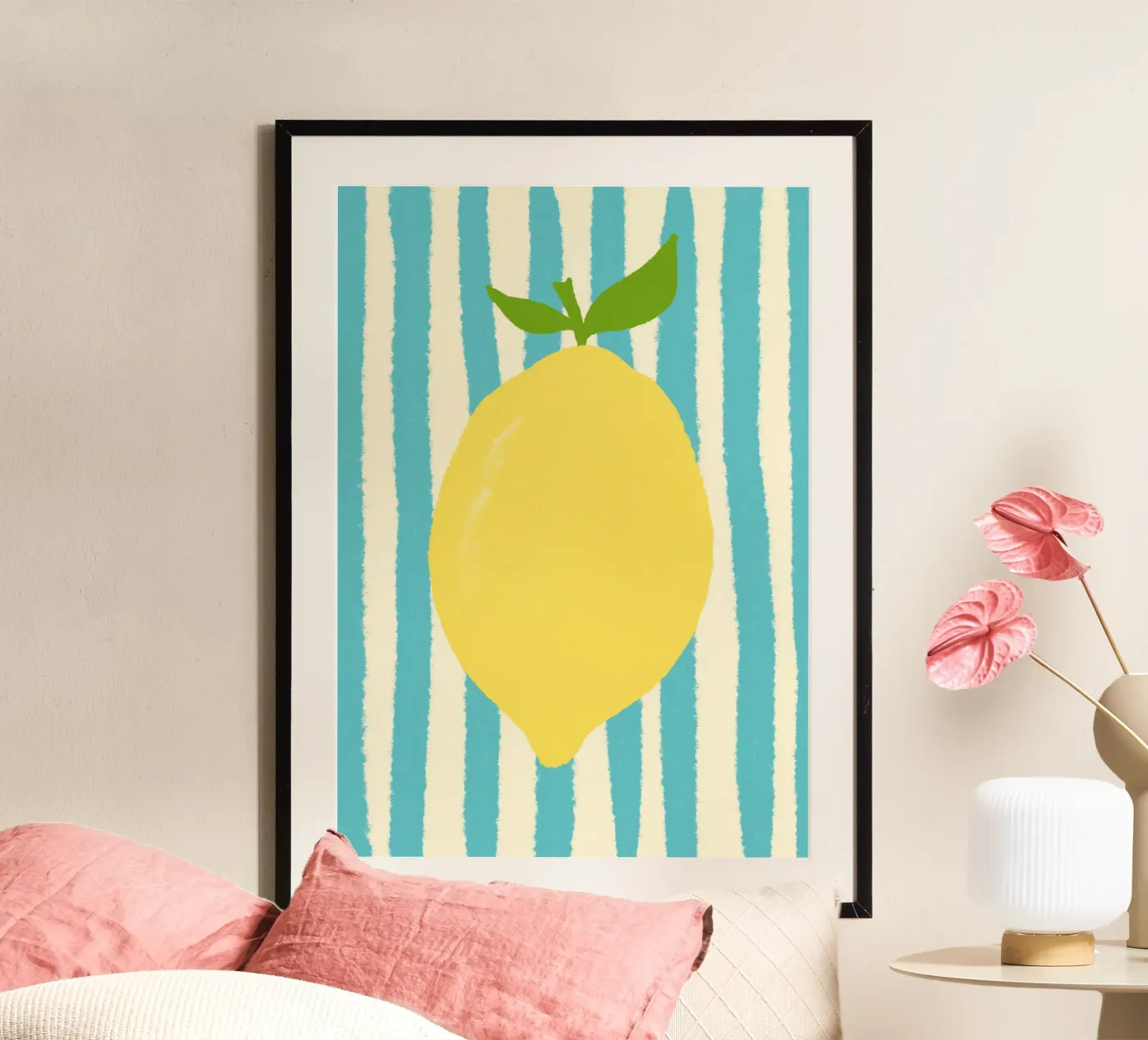 Zitrone Hellblau Poster von Studio Dolci