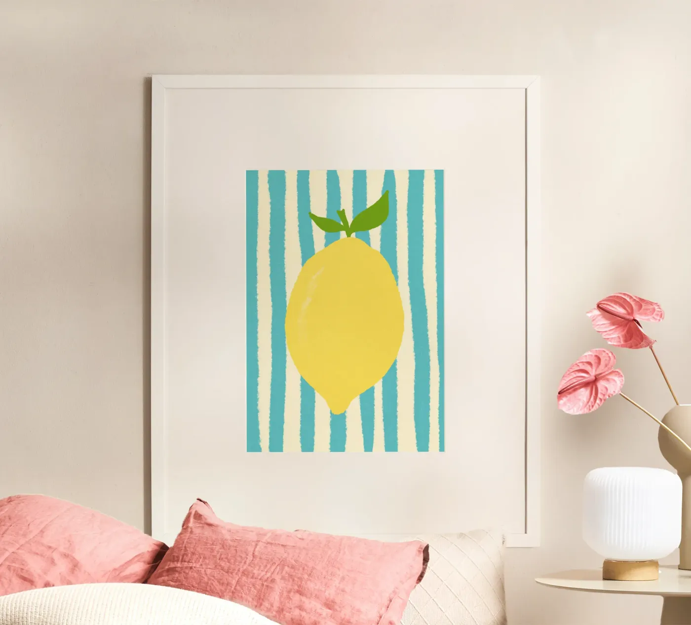 Zitrone Hellblau Poster von Studio Dolci