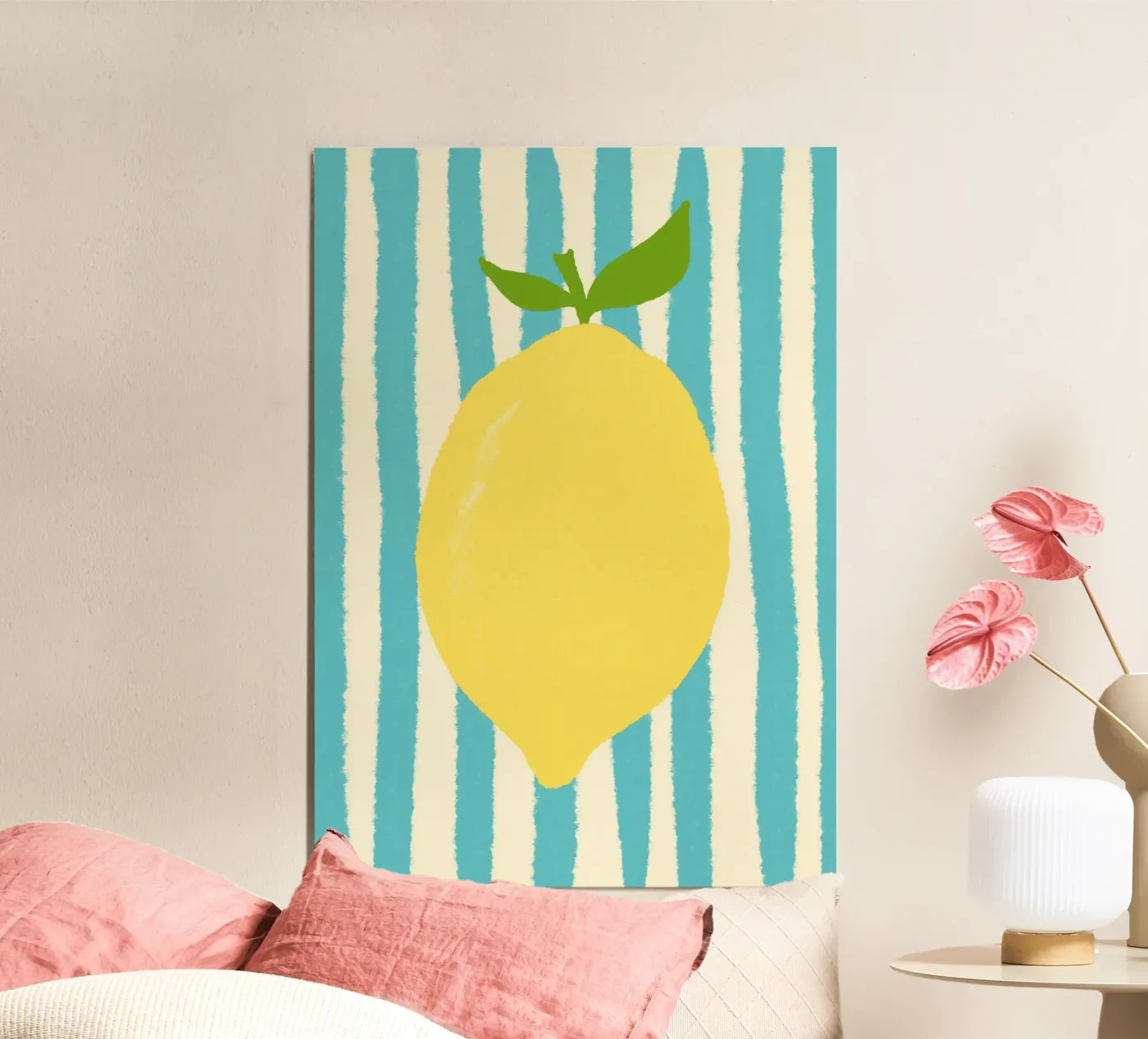 Zitrone Hellblau Poster von Studio Dolci