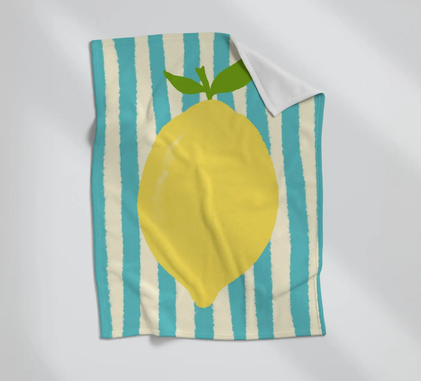 Zitrone Hellblau Fleecedecke von Studio Dolci