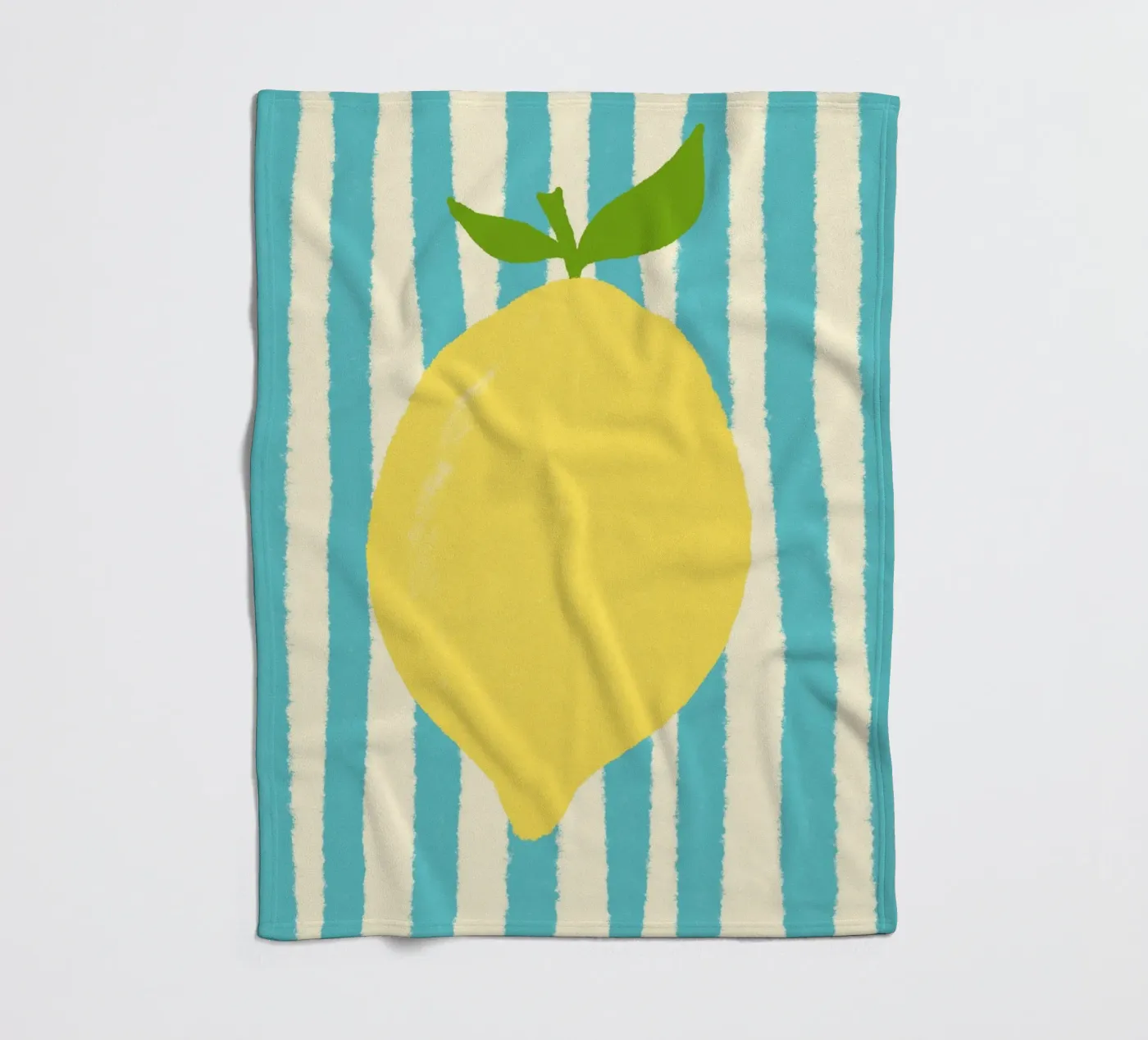 Zitrone Hellblau Fleecedecke von Studio Dolci