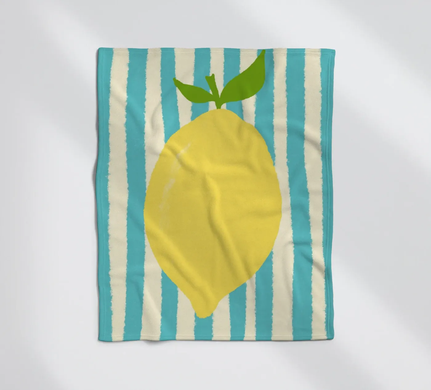 Zitrone Hellblau Fleecedecke von Studio Dolci