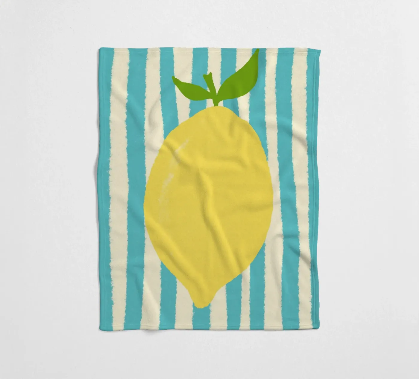 Zitrone Hellblau Fleecedecke von Studio Dolci